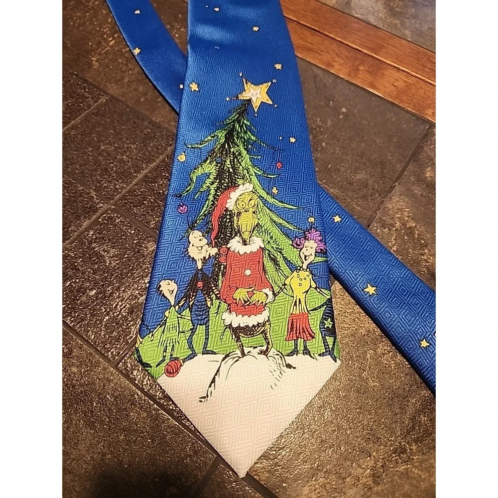 Vtg 95 Dr. Seuss How The Grinch Stole Christmas Grinch & Friends Tie Made Korea